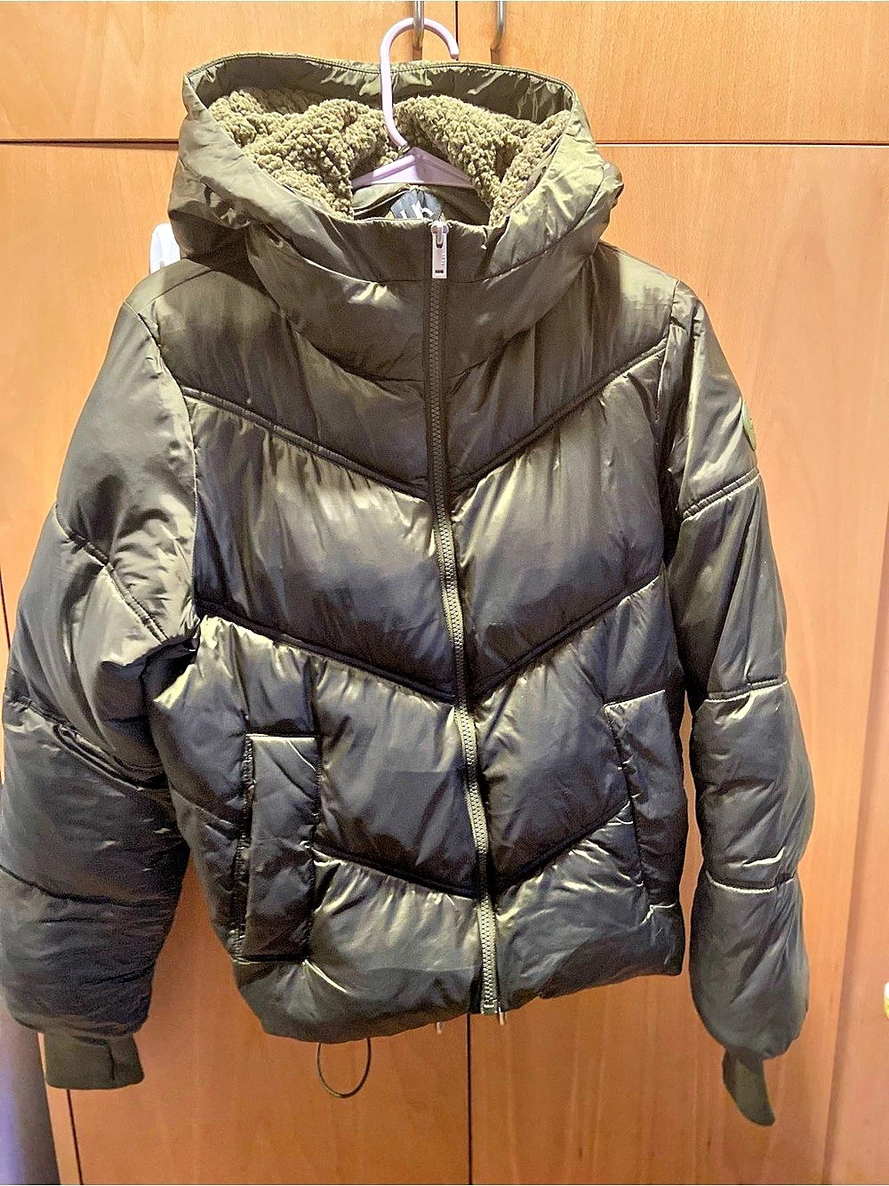 UGG Ronney Cropped Puffer Jacket Green XS
